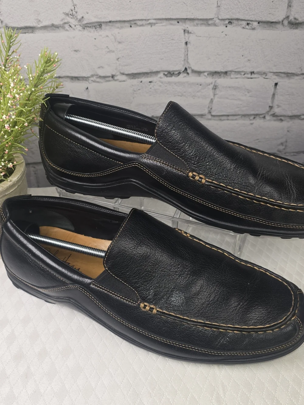 MENS COLE HAAN TUCKER VENETIAN LOAFERS IN BLACK LEATHER SLIP ON CASUAL SIZE 15M